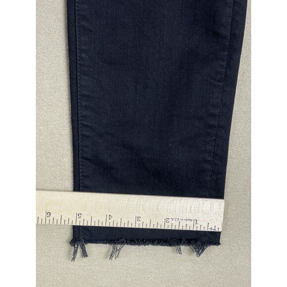 Mother Jeans Womens 25 Black Looker Ankle Fray Distressed Stretch Mid Rise Denim - Picture 8 of 14